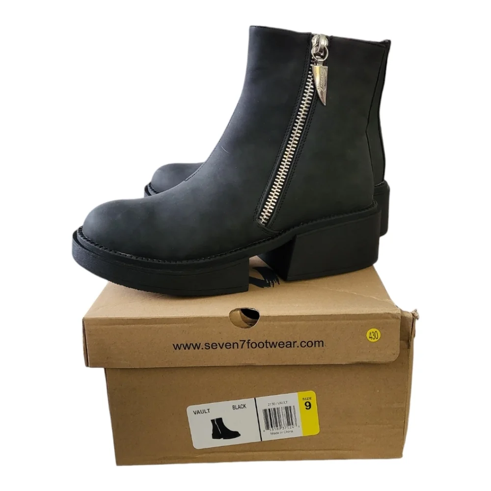 Seven7 Vault‎ Black platform boot Womens Size 9 New